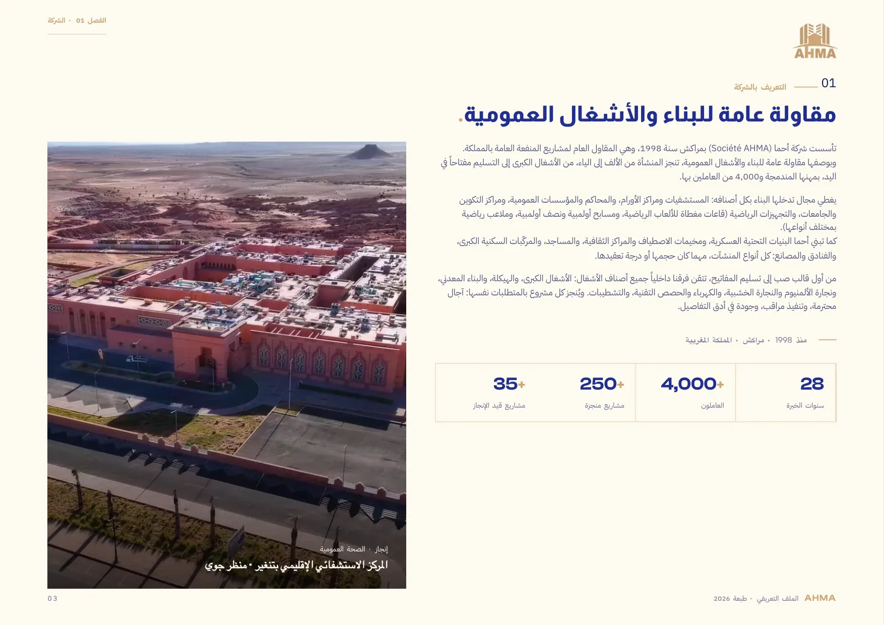 الملف التعريفي، صفحة داخلية