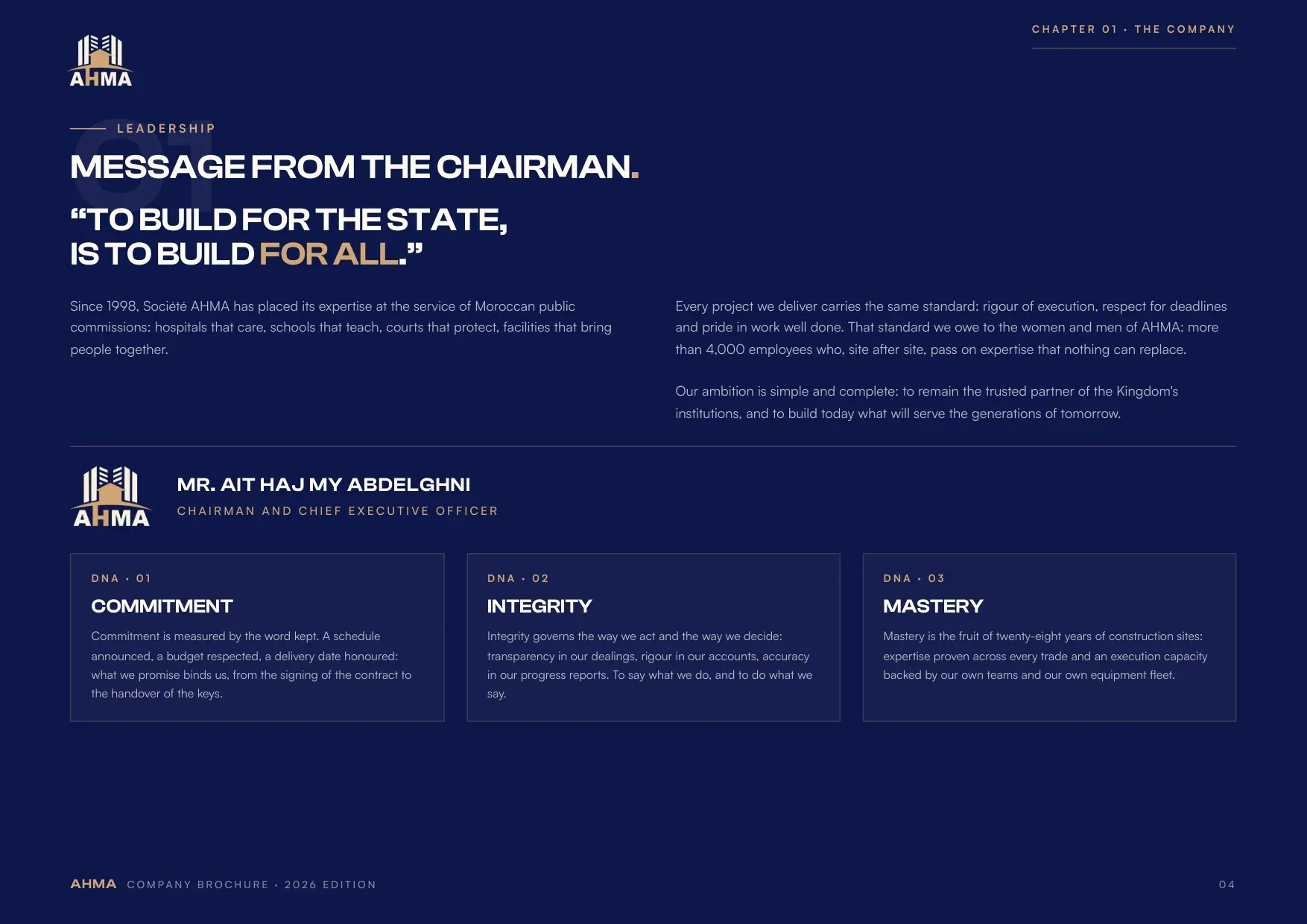 Company brochure, inside page